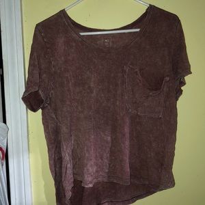 burgundy, kind of acid wash tee!